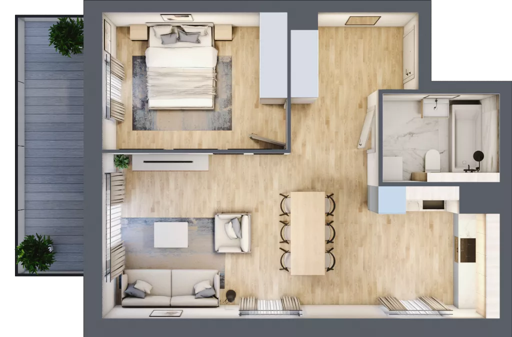 2 pokoje, mieszkanie 53,16 m², piętro 6, oferta nr A.2.7.02, Botanika Skierniewice, Skierniewice, Aleja Macieja Rataja 18