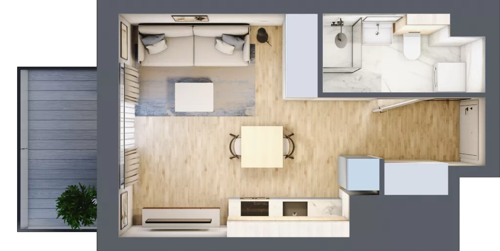 1 pokój, mieszkanie 26,02 m², piętro 3, oferta nr A.3.4.07, Botanika Skierniewice, Skierniewice, Aleja Macieja Rataja 18
