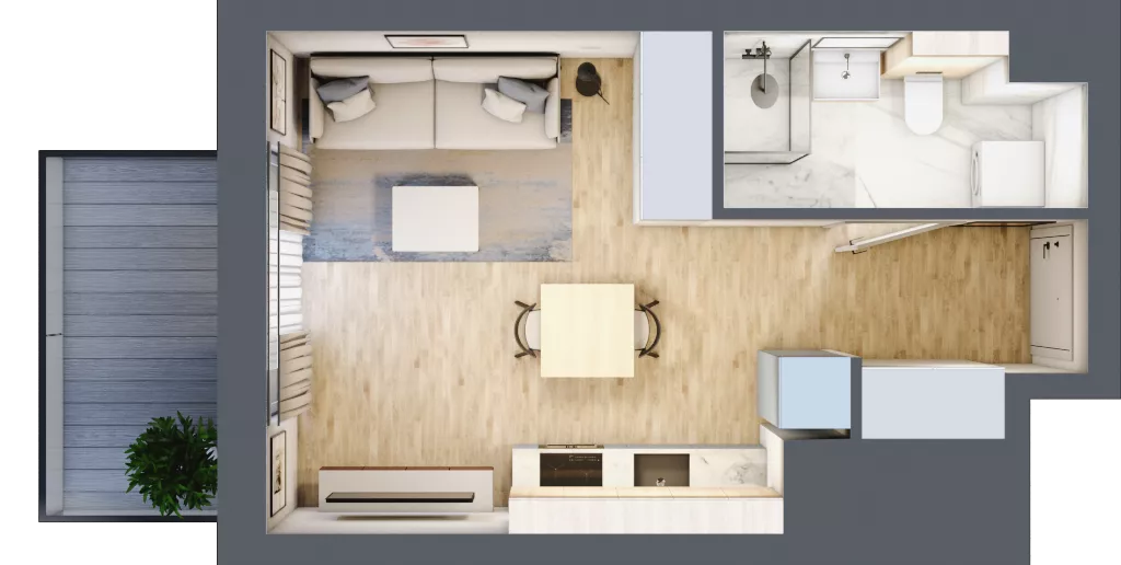1 pokój, mieszkanie 26,02 m², piętro 5, oferta nr A.3.6.07, Botanika Skierniewice, Skierniewice, Aleja Macieja Rataja 18