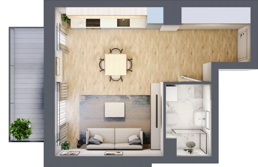 1 pokój, mieszkanie 34,18 m², piętro 6, oferta nr A.4.7.02, Botanika Skierniewice, Skierniewice, Aleja Macieja Rataja 18