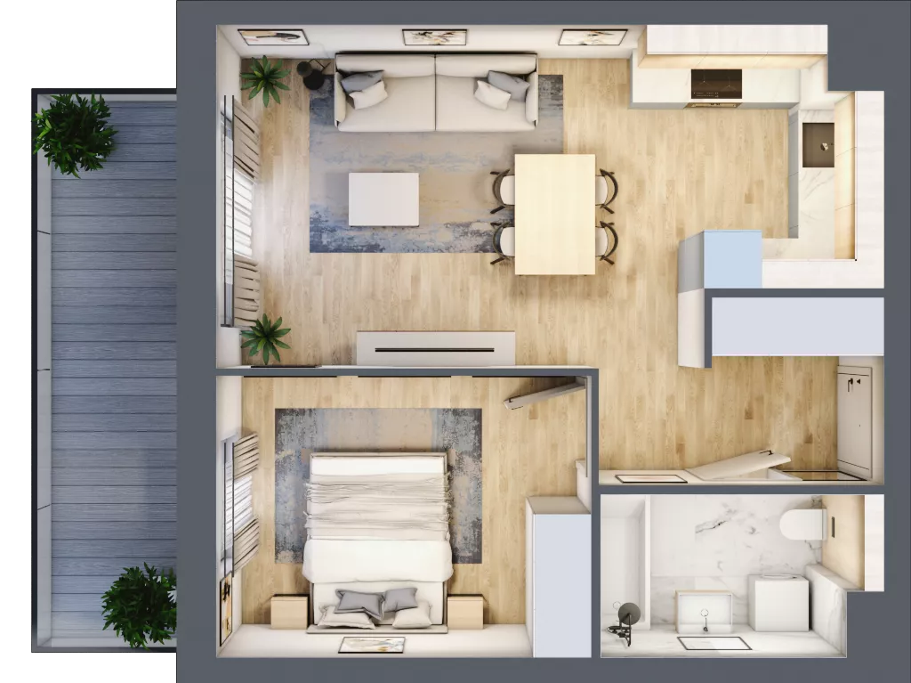 2 pokoje, mieszkanie 43,53 m², piętro 4, oferta nr A.3.5.06, Botanika Skierniewice, Skierniewice, Aleja Macieja Rataja 18
