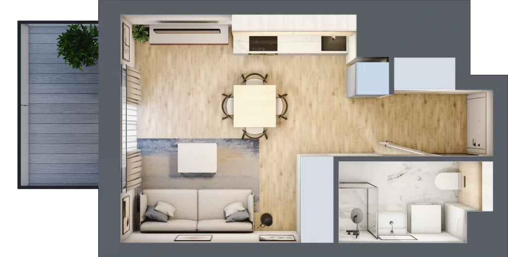 1 pokój, mieszkanie 26,13 m², piętro 5, oferta nr A.2.6.03, Botanika Skierniewice, Skierniewice, Aleja Macieja Rataja 18