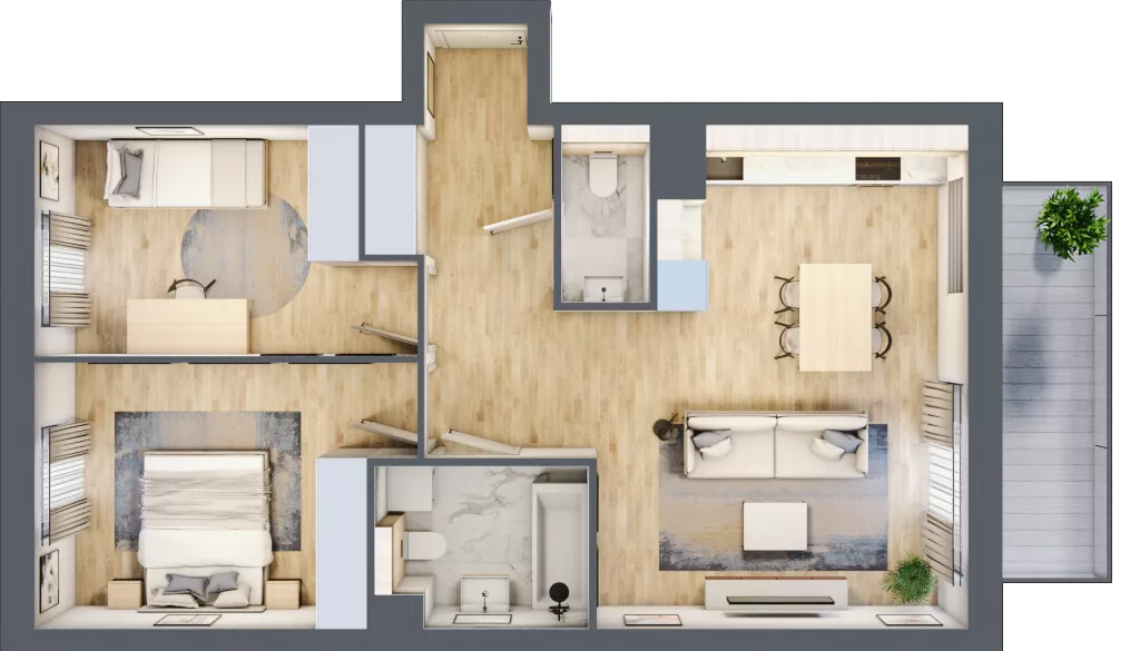 3 pokoje, mieszkanie 65,18 m², piętro 6, oferta nr A.3.7.09, Botanika Skierniewice, Skierniewice, Aleja Macieja Rataja 18