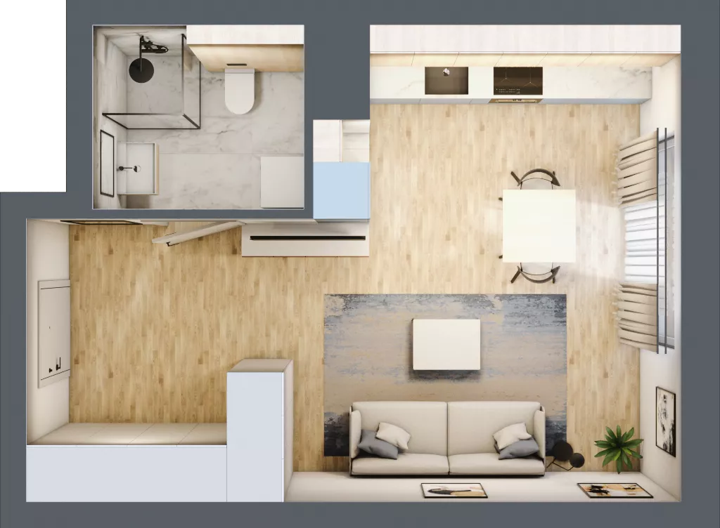1 pokój, mieszkanie 32,46 m², piętro 2, oferta nr A.2.3.10, Botanika Skierniewice, Skierniewice, Aleja Macieja Rataja 18