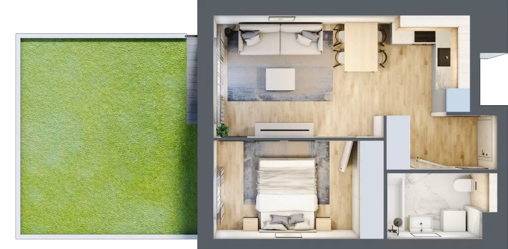 2 pokoje, mieszkanie 38,68 m², parter, oferta nr A.4.1.04, Botanika Skierniewice, Skierniewice, Aleja Macieja Rataja 18