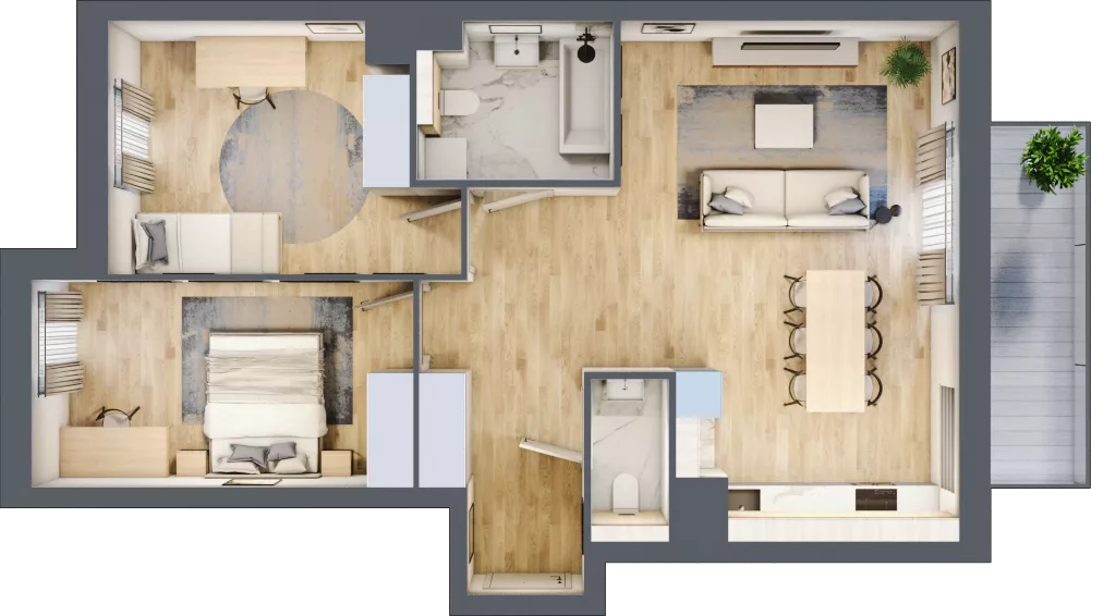 3 pokoje, mieszkanie 72,69 m², piętro 6, oferta nr A.4.7.05, Botanika Skierniewice, Skierniewice, Aleja Macieja Rataja 18