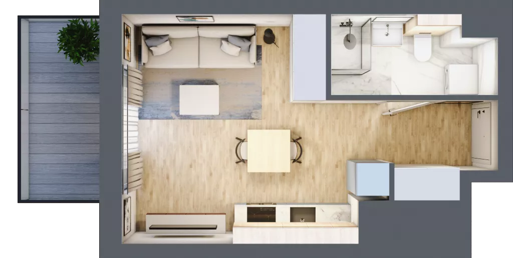 1 pokój, mieszkanie 26,02 m², piętro 2, oferta nr A.3.3.07, Botanika Skierniewice, Skierniewice, Aleja Macieja Rataja 18