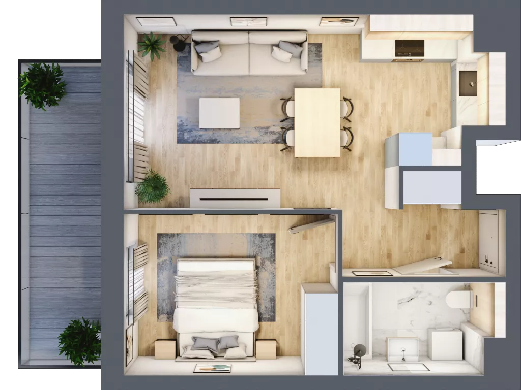 2 pokoje, mieszkanie 42,38 m², piętro 4, oferta nr A.2.5.05, Botanika Skierniewice, Skierniewice, Aleja Macieja Rataja 18