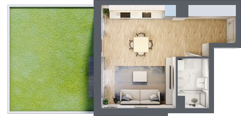 1 pokój, mieszkanie 34,18 m², parter, oferta nr A.4.1.03, Botanika Skierniewice, Skierniewice, Aleja Macieja Rataja 18