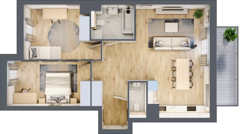 3 pokoje, mieszkanie 72,69 m², piętro 7, oferta nr A.4.8.04, Botanika Skierniewice, Skierniewice, Aleja Macieja Rataja 18