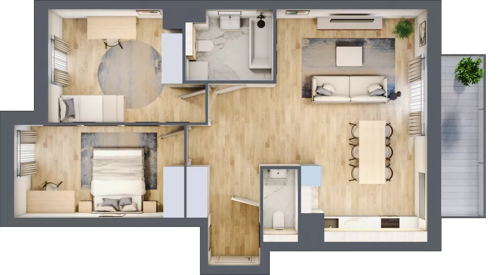 3 pokoje, mieszkanie 72,69 m², piętro 5, oferta nr A.4.6.05, Botanika Skierniewice, Skierniewice, Aleja Macieja Rataja 18