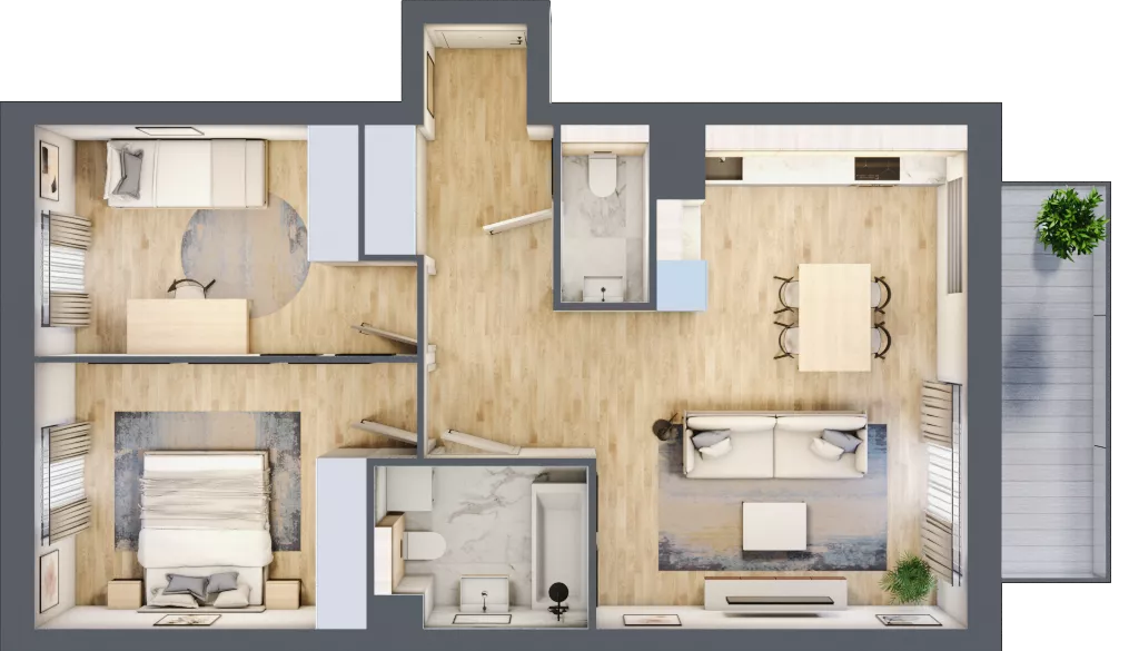 3 pokoje, mieszkanie 65,18 m², piętro 5, oferta nr A.3.6.09, Botanika Skierniewice, Skierniewice, Aleja Macieja Rataja 18