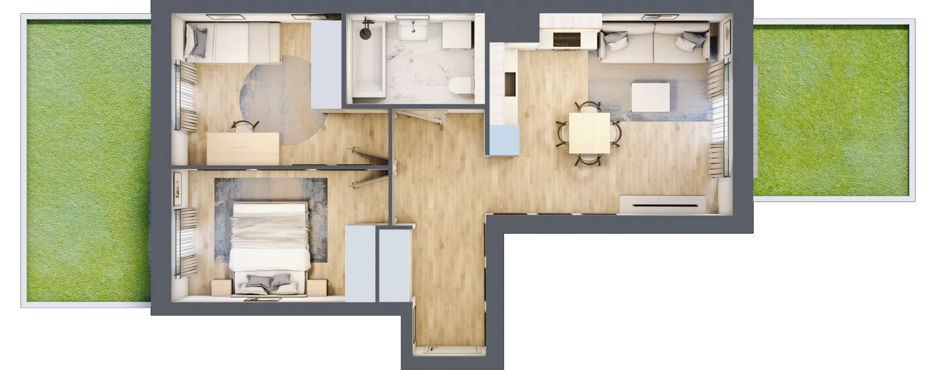 3 pokoje, mieszkanie 56,03 m², parter, oferta nr A.1.1.04, Botanika Skierniewice, Skierniewice, Aleja Macieja Rataja 18