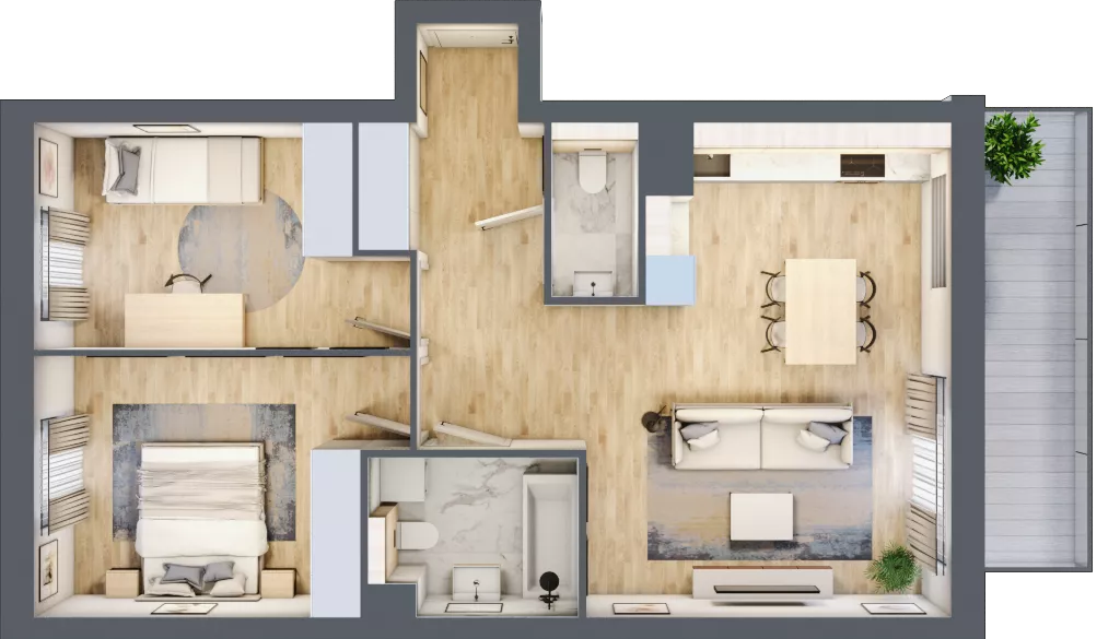 3 pokoje, mieszkanie 65,18 m², piętro 1, oferta nr A.3.2.09, Botanika Skierniewice, Skierniewice, Aleja Macieja Rataja 18