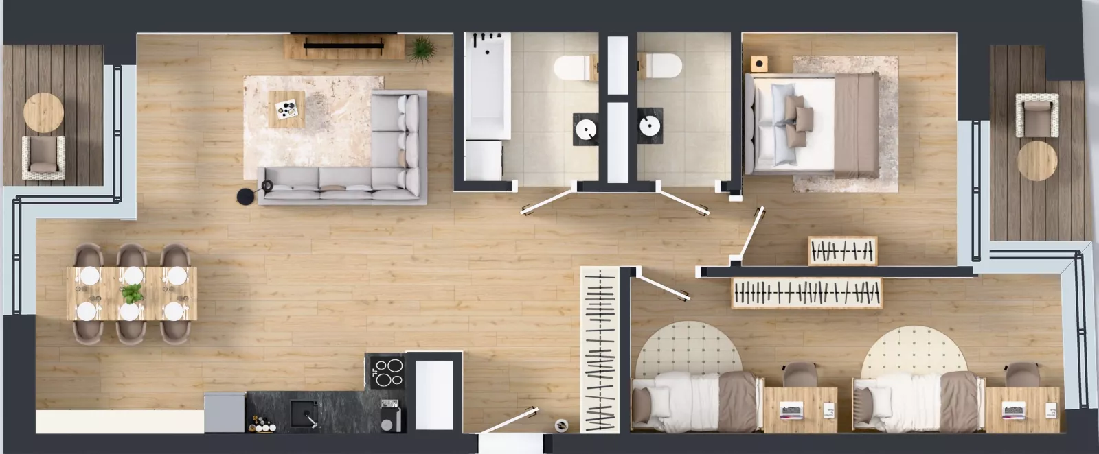 3 pokoje, mieszkanie 76,62 m², piętro 3, oferta nr A.17, Apartamenty Dębowa, Łódź, Górna, Górniak, ul. Dębowa 1