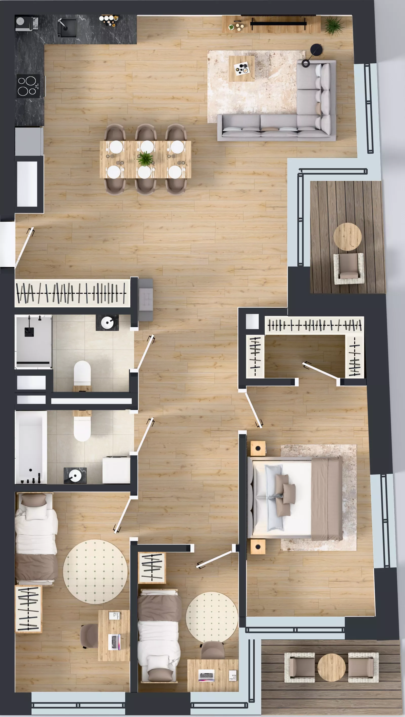 4 pokoje, mieszkanie 91,11 m², piętro 3, oferta nr A.18, Apartamenty Dębowa, Łódź, Górna, Górniak, ul. Dębowa 1