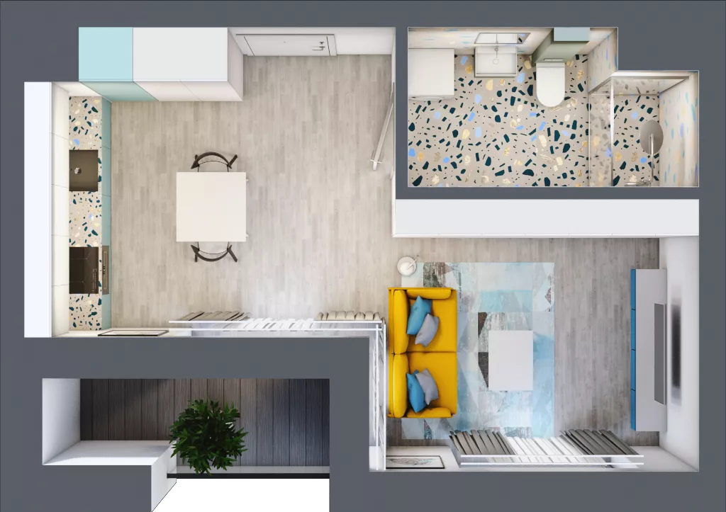 1 pokój, mieszkanie 30,13 m², piętro 3, oferta nr A.21, Apartamenty Dębowa, Łódź, Górna, Górniak, ul. Dębowa 1