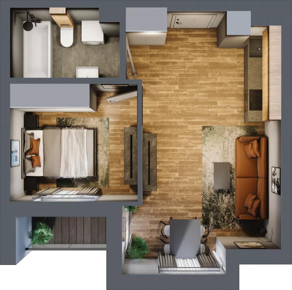 2 pokoje, mieszkanie 37,40 m², piętro 1, oferta nr 6, Koncept H8, Warszawa, Targówek, Targówek Mieszkaniowy, ul. Hodowlana 8