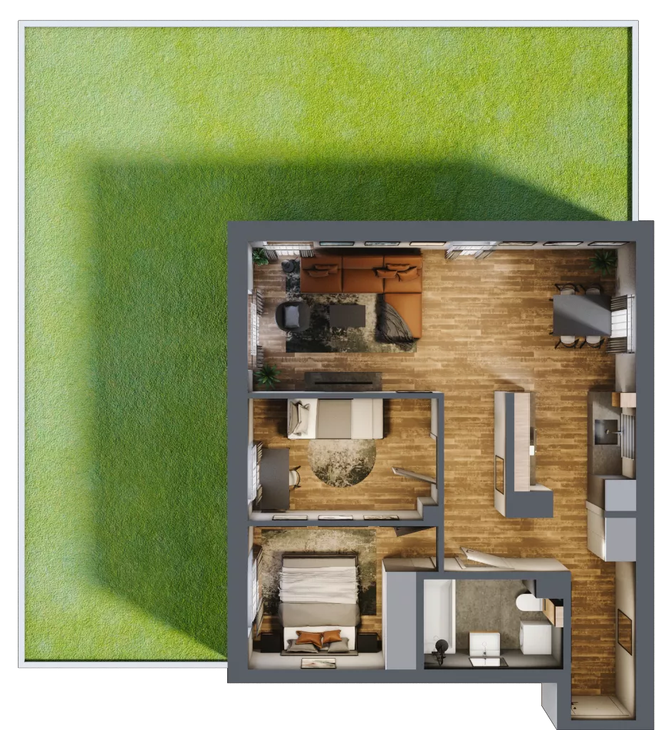 3 pokoje, mieszkanie 60,16 m², parter, oferta nr 1, Koncept H8, Warszawa, Targówek, Targówek Mieszkaniowy, ul. Hodowlana 8