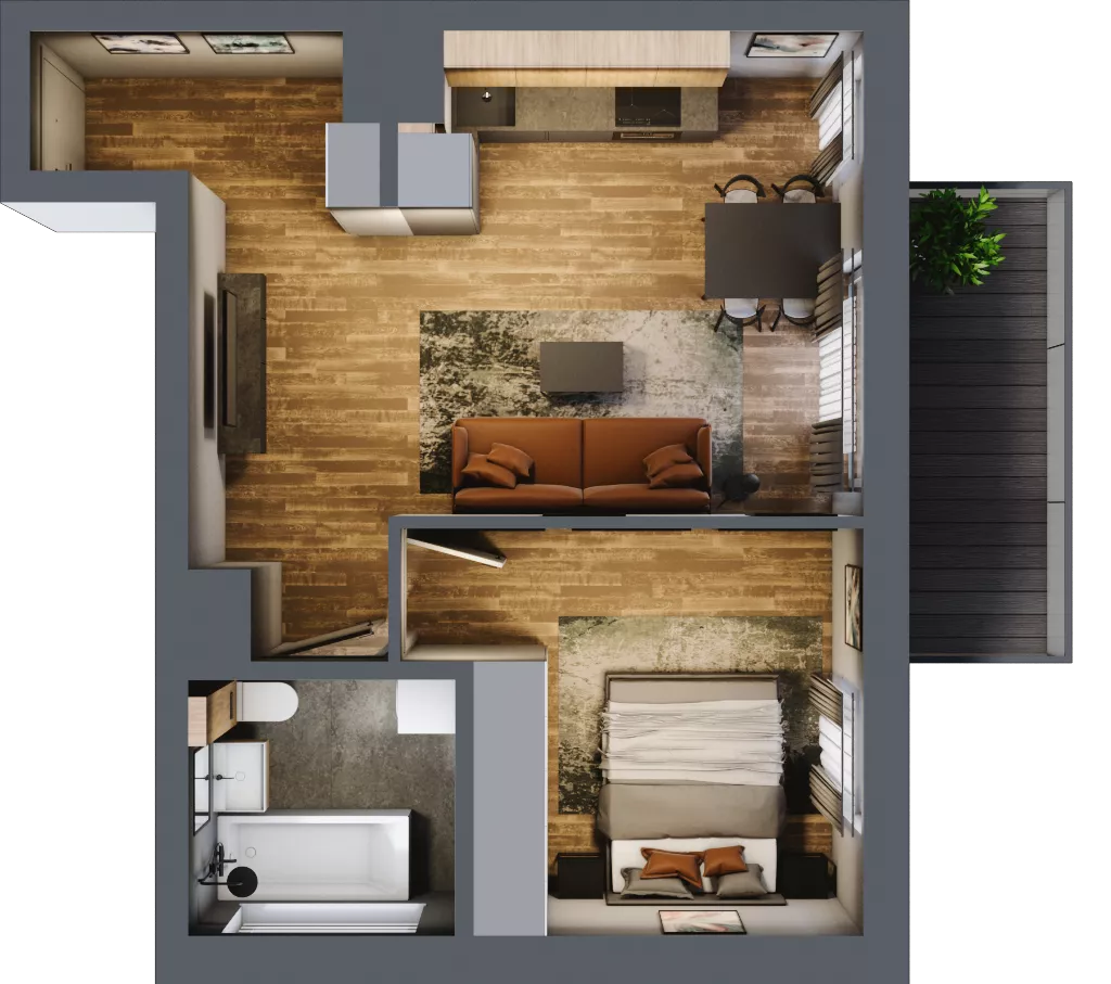 2 pokoje, mieszkanie 39,63 m², parter, oferta nr 3, Koncept H8, Warszawa, Targówek, Targówek Mieszkaniowy, ul. Hodowlana 8