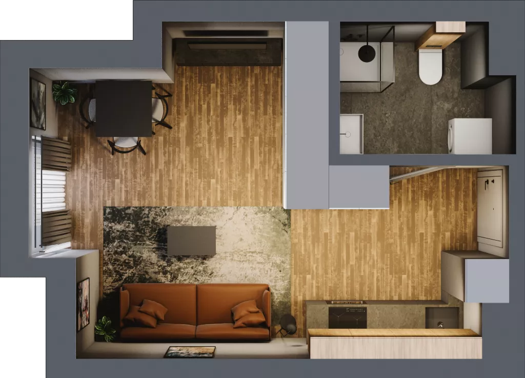 1 pokój, mieszkanie 27,27 m², parter, oferta nr 2, Koncept H8, Warszawa, Targówek, Targówek Mieszkaniowy, ul. Hodowlana 8