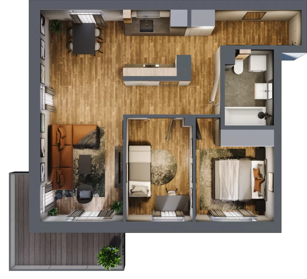 3 pokoje, mieszkanie 61,16 m², piętro 1, oferta nr 5, Koncept H8, Warszawa, Targówek, Targówek Mieszkaniowy, ul. Hodowlana 8