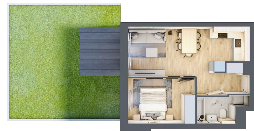 2 pokoje, mieszkanie 36,76 m², parter, oferta nr A1.0/11, Osiedle Pod Jeleniami, Jelenia Góra, Śródmieście, ul. Kadetów 2