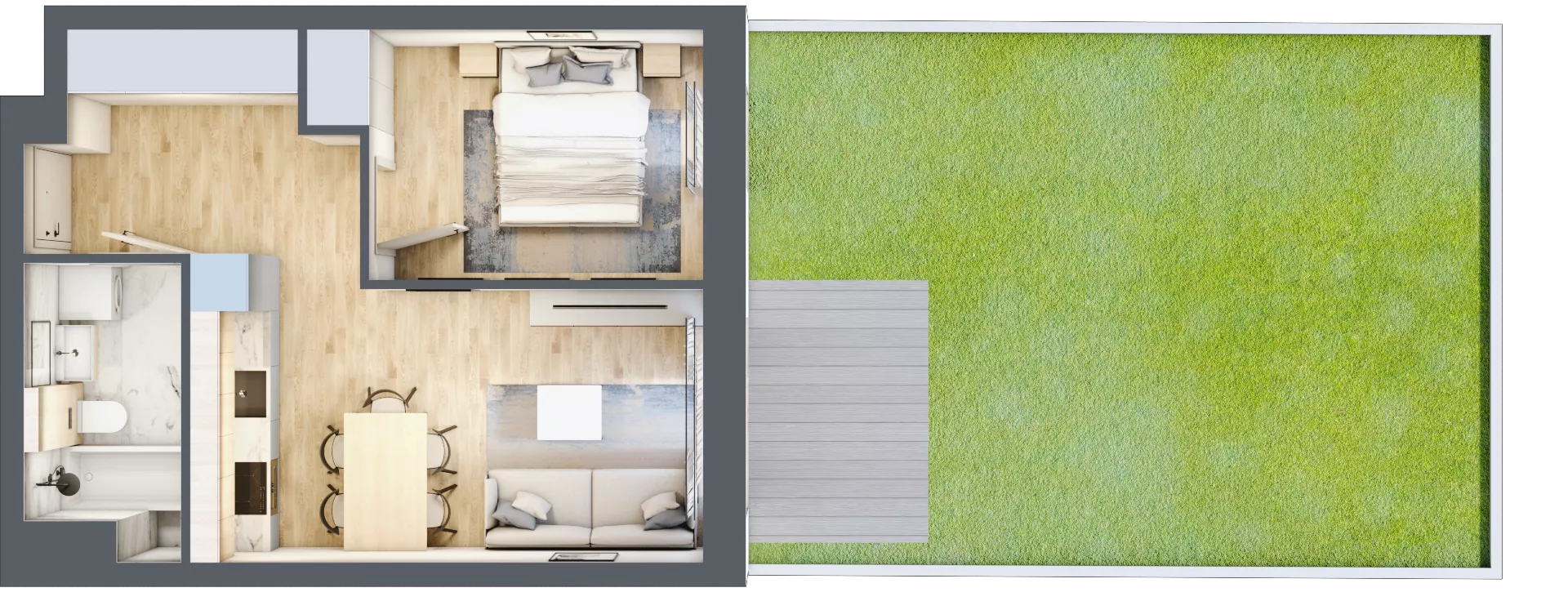 2 pokoje, mieszkanie 36,44 m², parter, oferta nr A1.0/7, Osiedle Pod Jeleniami, Jelenia Góra, Śródmieście, ul. Kadetów 2