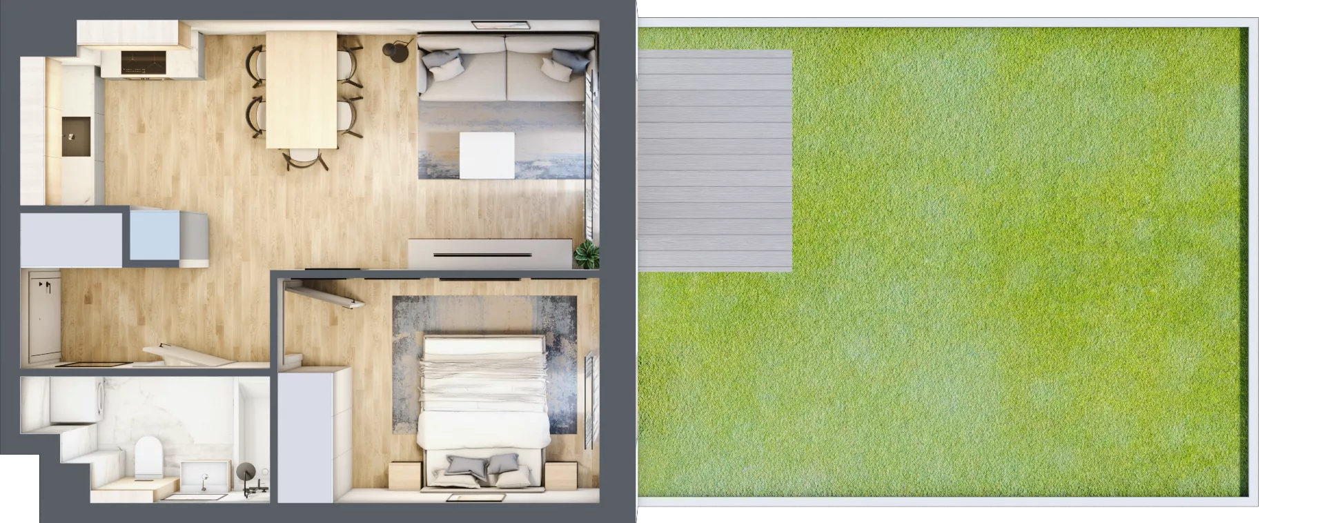 2 pokoje, mieszkanie 39,03 m², parter, oferta nr A1.0/4, Osiedle Pod Jeleniami, Jelenia Góra, Śródmieście, ul. Kadetów 2