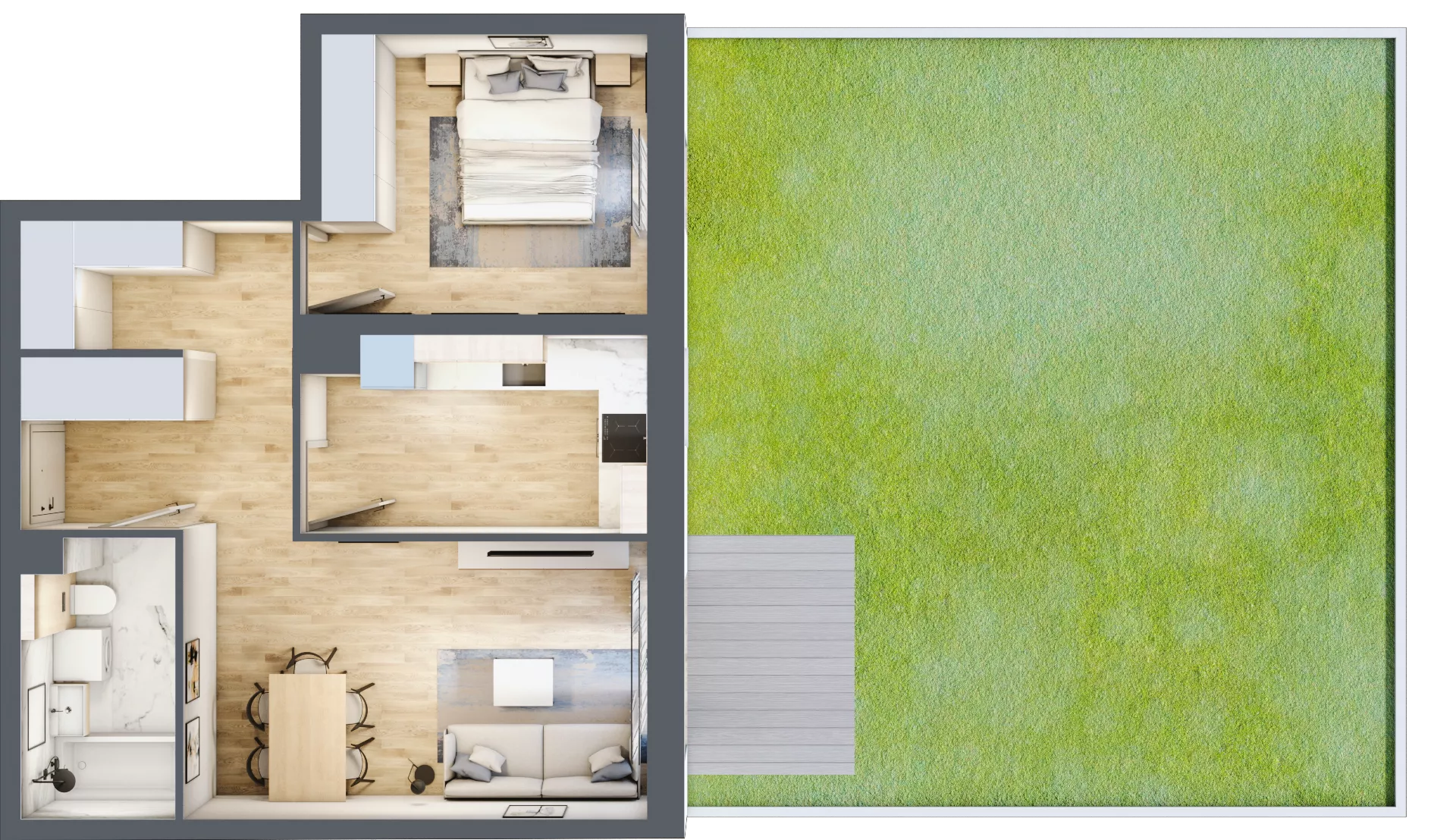 2 pokoje, mieszkanie 51,75 m², parter, oferta nr A1.0/5, Osiedle Pod Jeleniami, Jelenia Góra, Śródmieście, ul. Kadetów 2