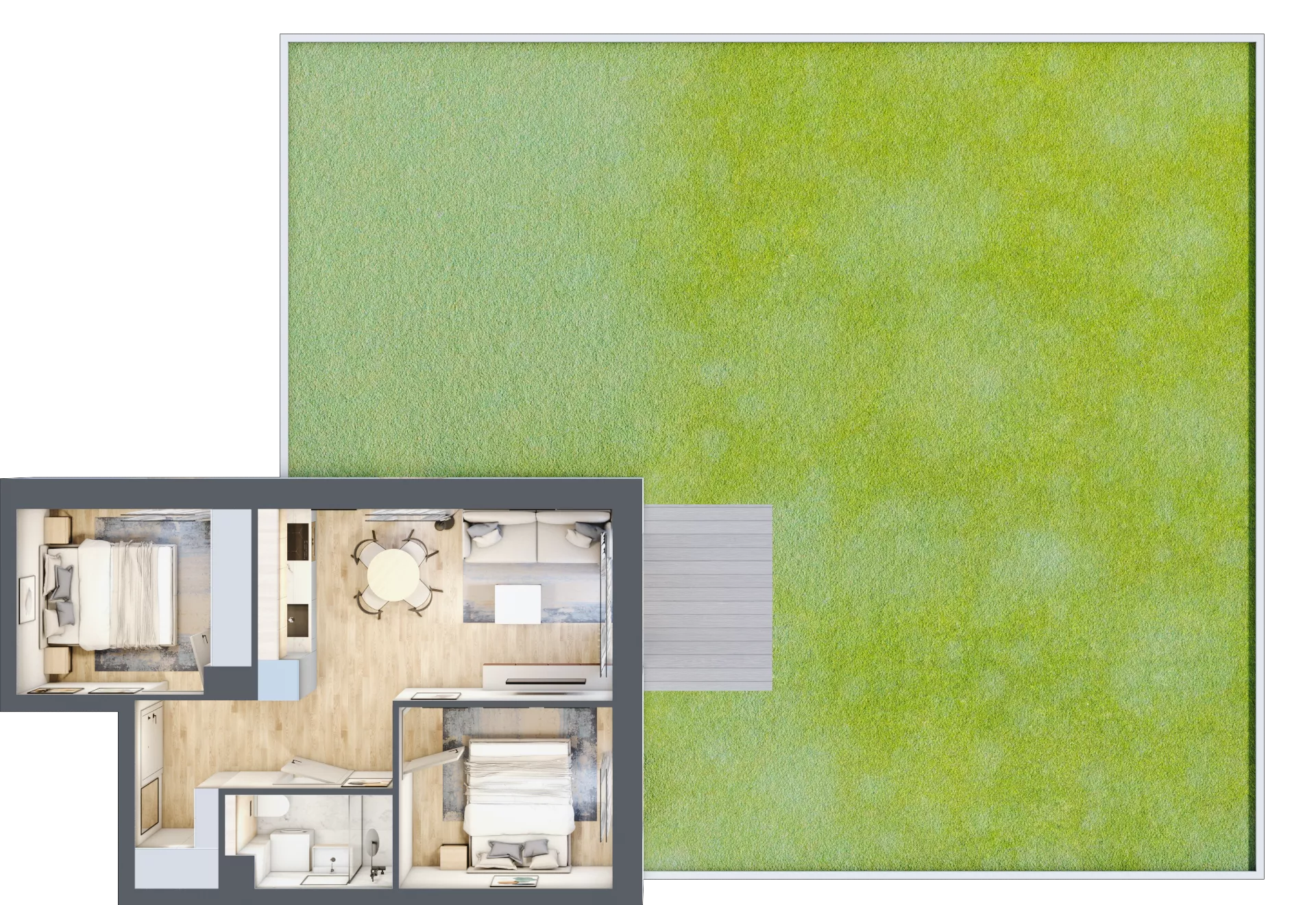 3 pokoje, mieszkanie 41,81 m², parter, oferta nr A1.0/8, Osiedle Pod Jeleniami, Jelenia Góra, Śródmieście, ul. Kadetów 2