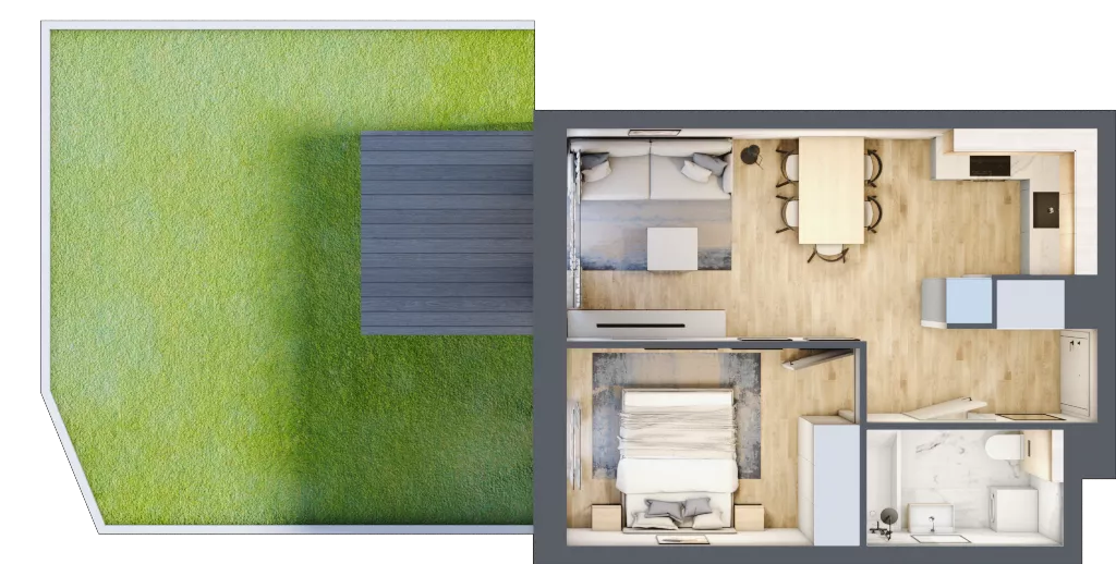 2 pokoje, mieszkanie 36,35 m², parter, oferta nr A1.0/10, Osiedle Pod Jeleniami, Jelenia Góra, Śródmieście, ul. Kadetów 2