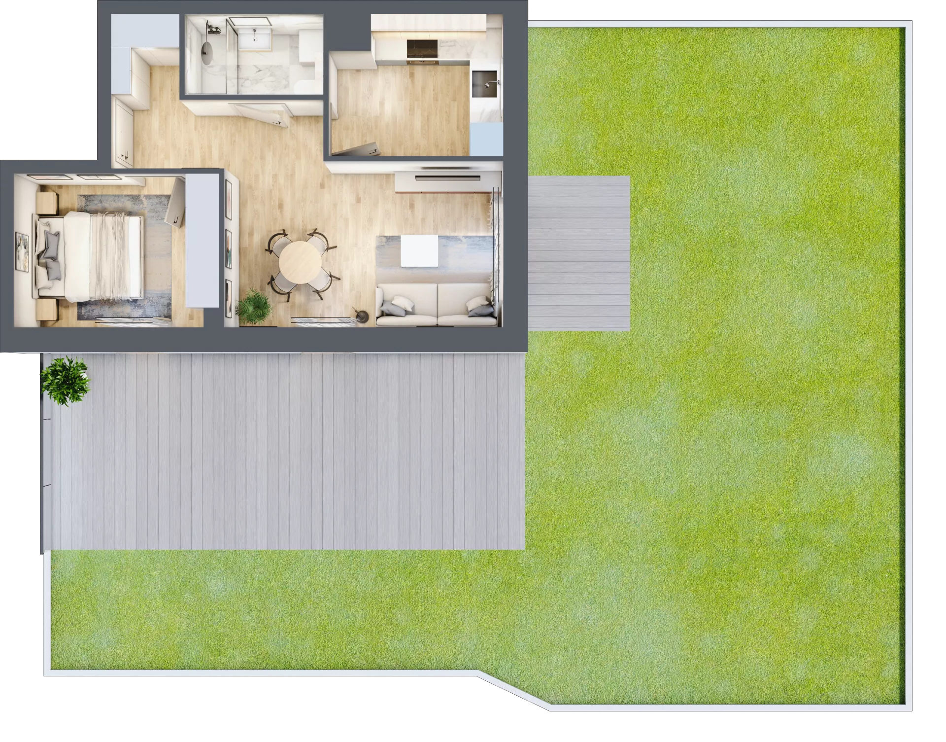 3 pokoje, mieszkanie 42,05 m², parter, oferta nr A1.0/3, Osiedle Pod Jeleniami, Jelenia Góra, Śródmieście, ul. Kadetów 2