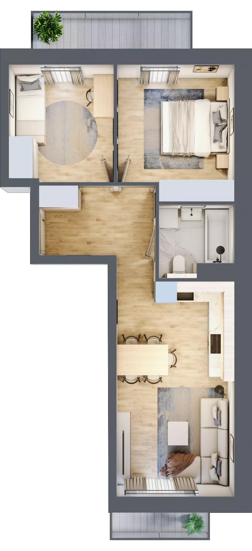 3 pokoje, mieszkanie 51,77 m², piętro 1, oferta nr A2.1/5, Osiedle Pod Jeleniami, Jelenia Góra, Śródmieście, ul. Kadetów 2
