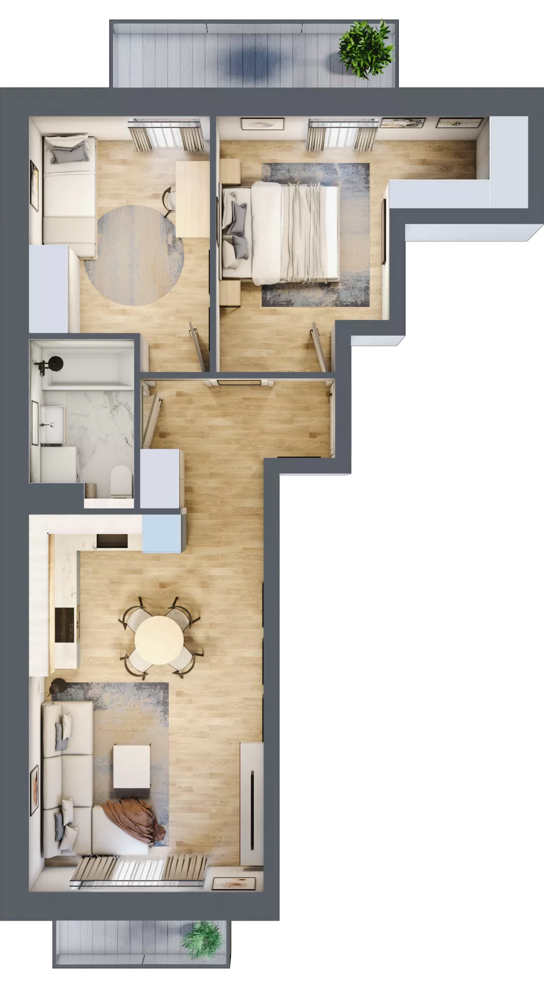 3 pokoje, mieszkanie 53,64 m², piętro 1, oferta nr A2.1/7, Osiedle Pod Jeleniami, Jelenia Góra, Śródmieście, ul. Kadetów 2