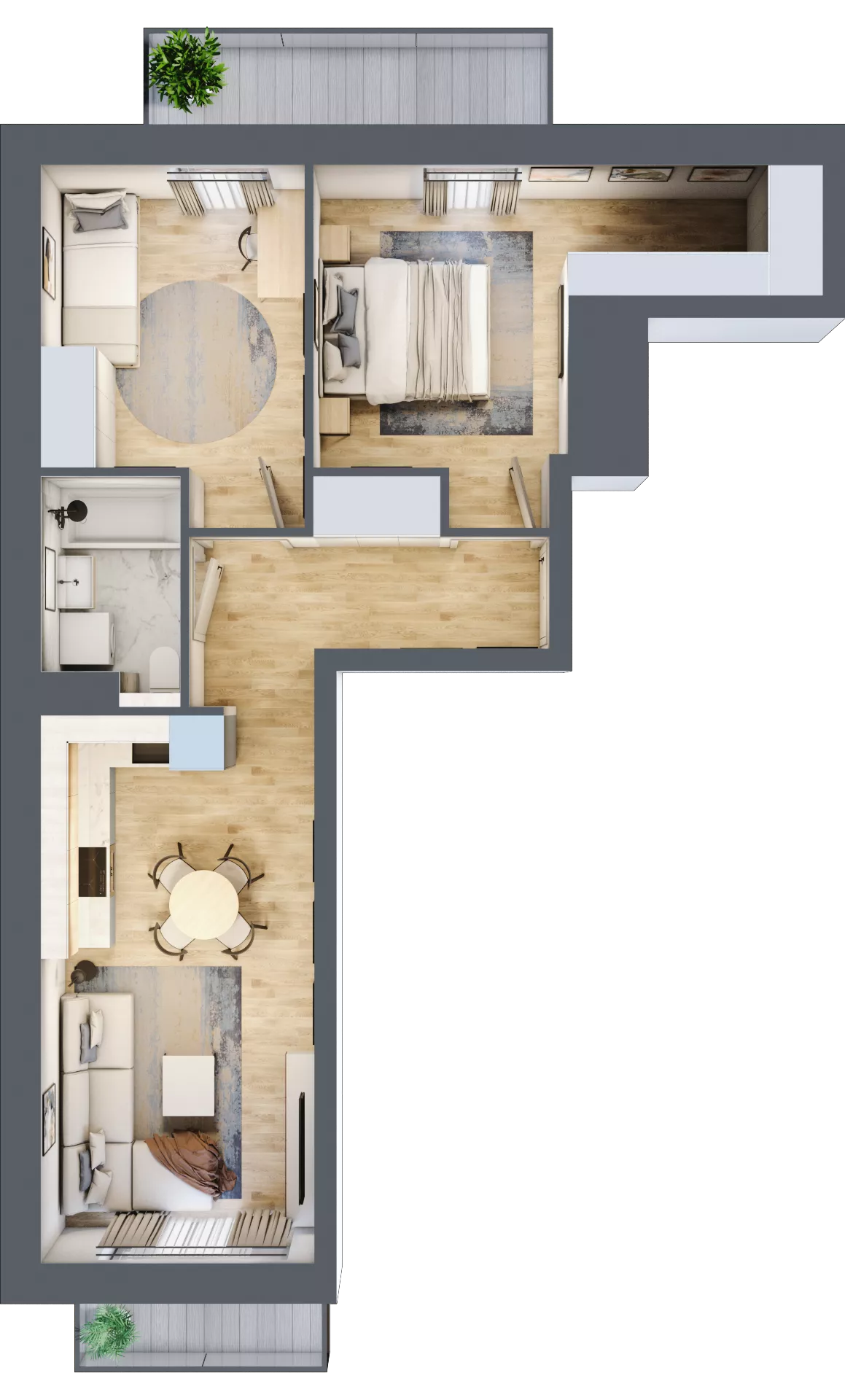 3 pokoje, mieszkanie 52,48 m², piętro 1, oferta nr A2.1/4, Osiedle Pod Jeleniami, Jelenia Góra, Śródmieście, ul. Kadetów 2