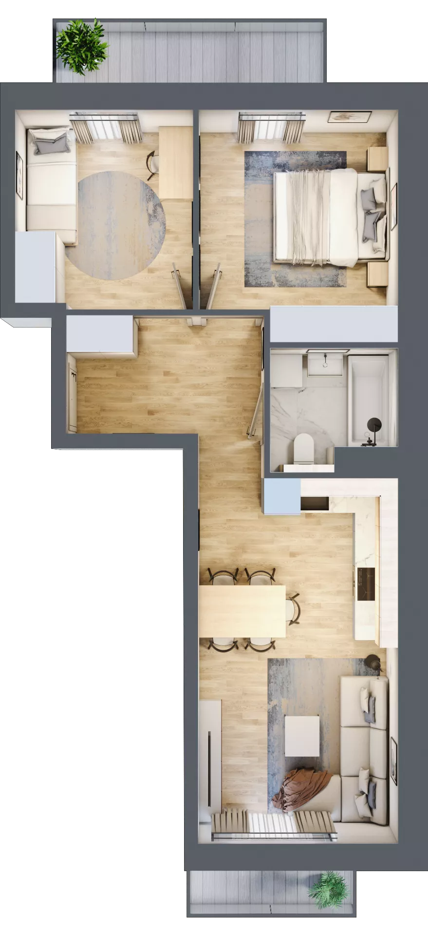 3 pokoje, mieszkanie 51,77 m², piętro 2, oferta nr A2.2/5, Osiedle Pod Jeleniami, Jelenia Góra, Śródmieście, ul. Kadetów 2