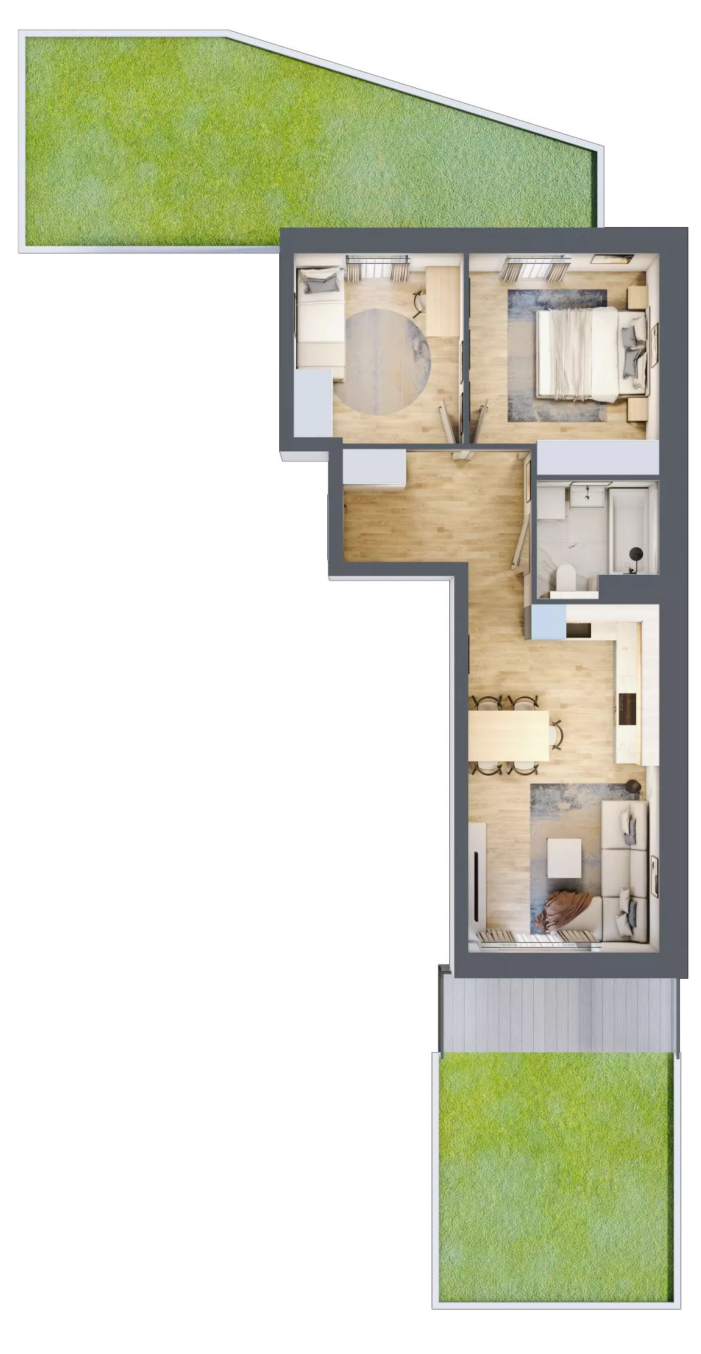 3 pokoje, mieszkanie 51,77 m², parter, oferta nr A2.0/5, Osiedle Pod Jeleniami, Jelenia Góra, Śródmieście, ul. Kadetów 2