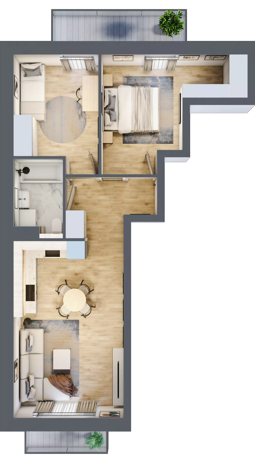 3 pokoje, mieszkanie 53,64 m², piętro 2, oferta nr A2.2/7, Osiedle Pod Jeleniami, Jelenia Góra, Śródmieście, ul. Kadetów 2