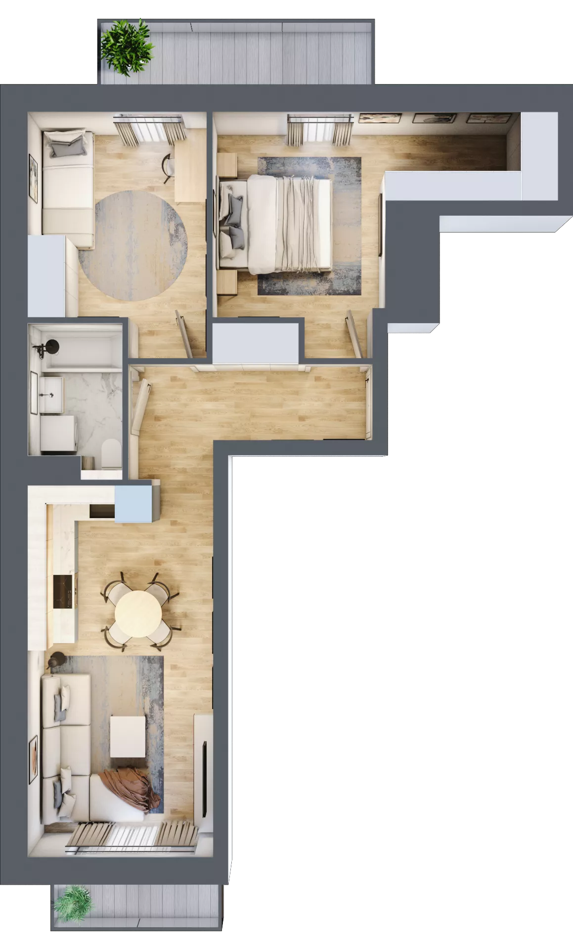 3 pokoje, mieszkanie 52,48 m², piętro 2, oferta nr A2.2/4, Osiedle Pod Jeleniami, Jelenia Góra, Śródmieście, ul. Kadetów 2