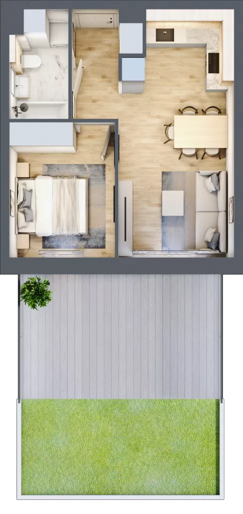 2 pokoje, mieszkanie 36,35 m², parter, oferta nr A2.0/2, Osiedle Pod Jeleniami, Jelenia Góra, Śródmieście, ul. Kadetów 2