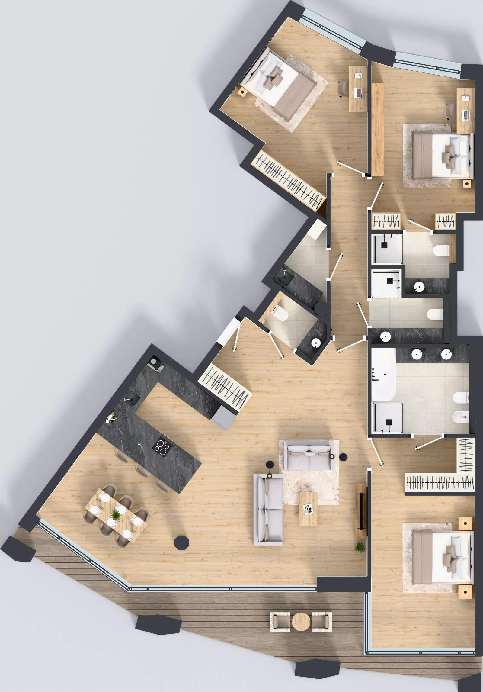 4 pokoje, apartament 154,22 m², piętro 3, oferta nr B02 3P, Villa Bogoria, Warszawa, Śródmieście, ul. Stare Nalewki 2
