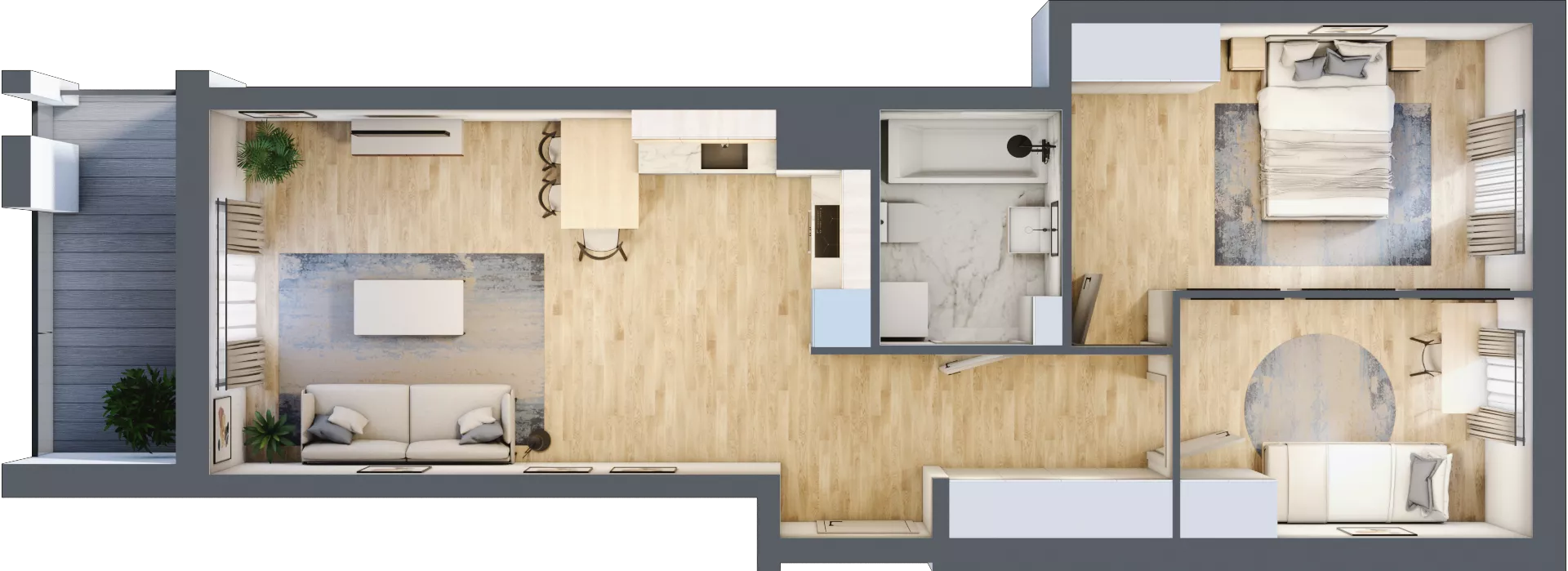 3 pokoje, mieszkanie 58,41 m², piętro 1, oferta nr B15/A006, Miasto Moje, Warszawa, Białołęka, Żerań, ul. Marywilska 62