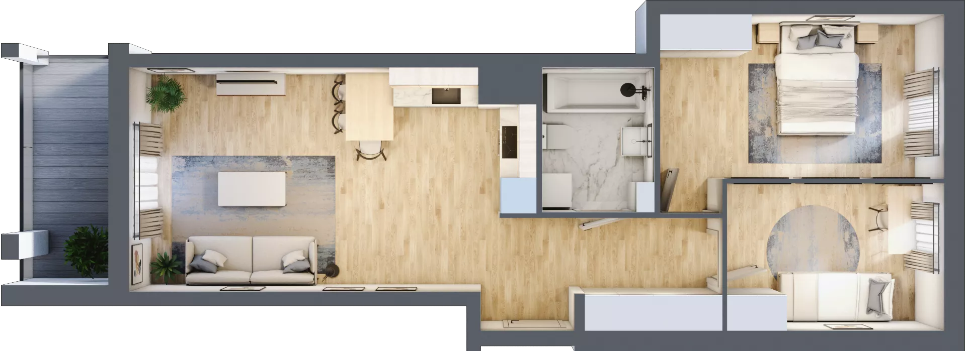 3 pokoje, mieszkanie 58,60 m², piętro 4, oferta nr B15/A024, Miasto Moje, Warszawa, Białołęka, Żerań, ul. Marywilska 62