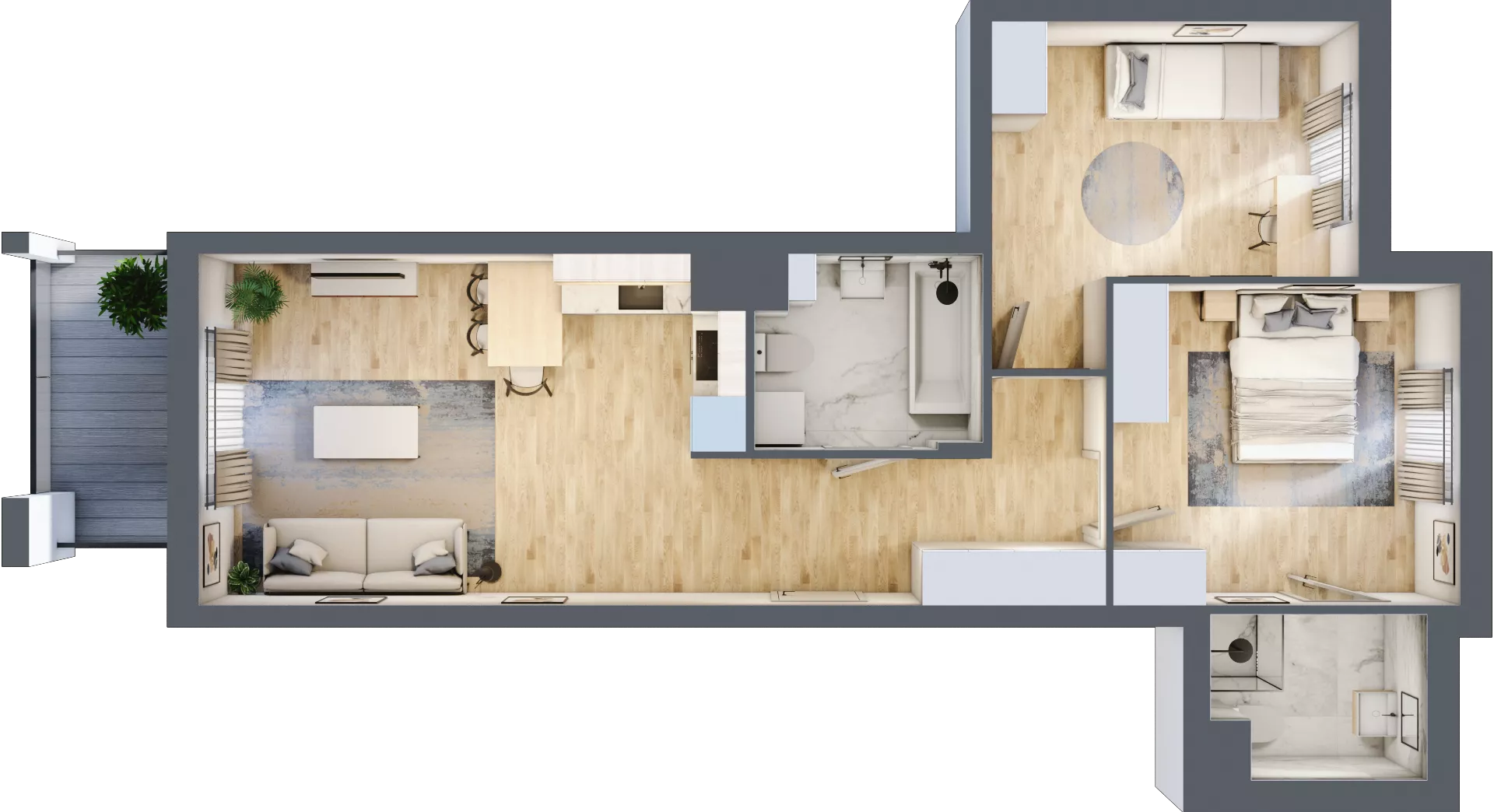 3 pokoje, mieszkanie 63,61 m², piętro 2, oferta nr B15/B036, Miasto Moje, Warszawa, Białołęka, Żerań, ul. Marywilska 62