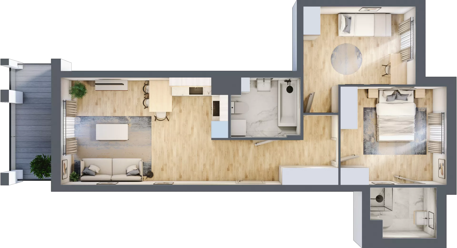 3 pokoje, mieszkanie 63,70 m², piętro 3, oferta nr B15/B039, Miasto Moje, Warszawa, Białołęka, Żerań, ul. Marywilska 62