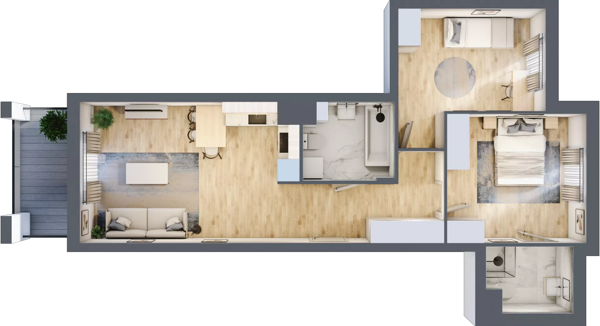 3 pokoje, mieszkanie 63,57 m², piętro 4, oferta nr B15/B042, Miasto Moje, Warszawa, Białołęka, Żerań, ul. Marywilska 62