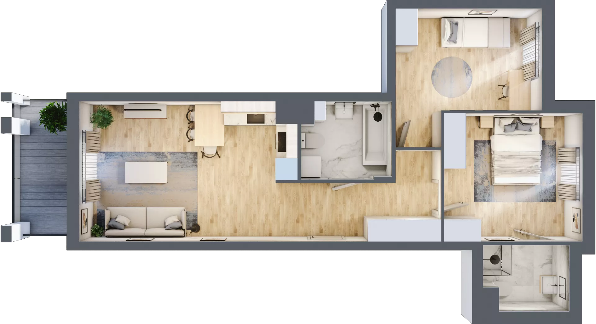 3 pokoje, mieszkanie 63,52 m², piętro 5, oferta nr B15/B045, Miasto Moje, Warszawa, Białołęka, Żerań, ul. Marywilska 62