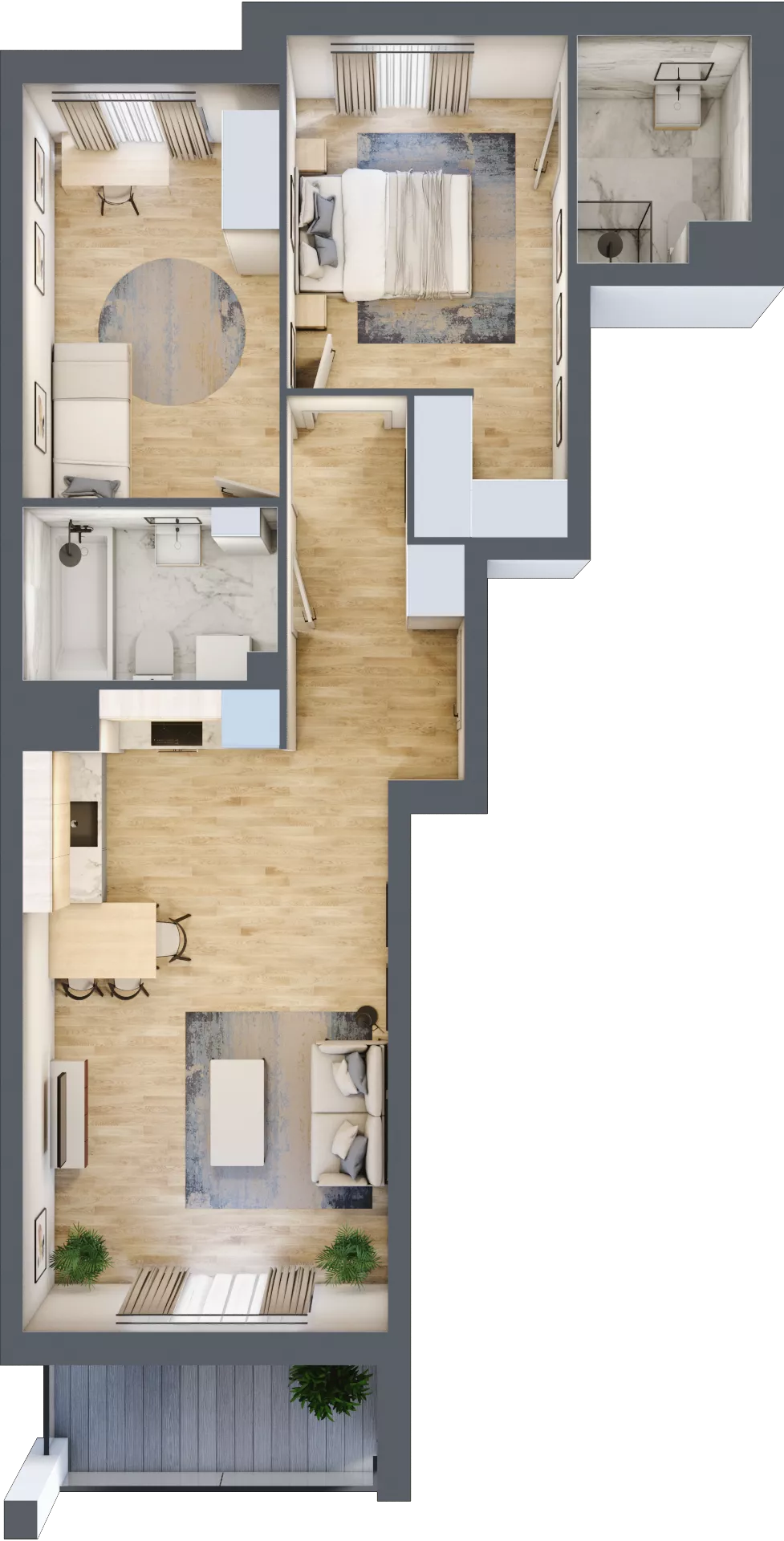 3 pokoje, mieszkanie 63,12 m², piętro 1, oferta nr B16/B017, Miasto Moje, Warszawa, Białołęka, Żerań, ul. Marywilska 62