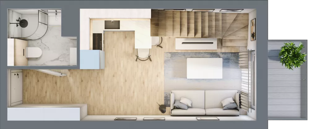 2 pokoje, mieszkanie 42,15 m², piętro 2, oferta nr 3A_30, Nowa Północ, Szczecin, Północ, Stołczyn, ul. Sobola